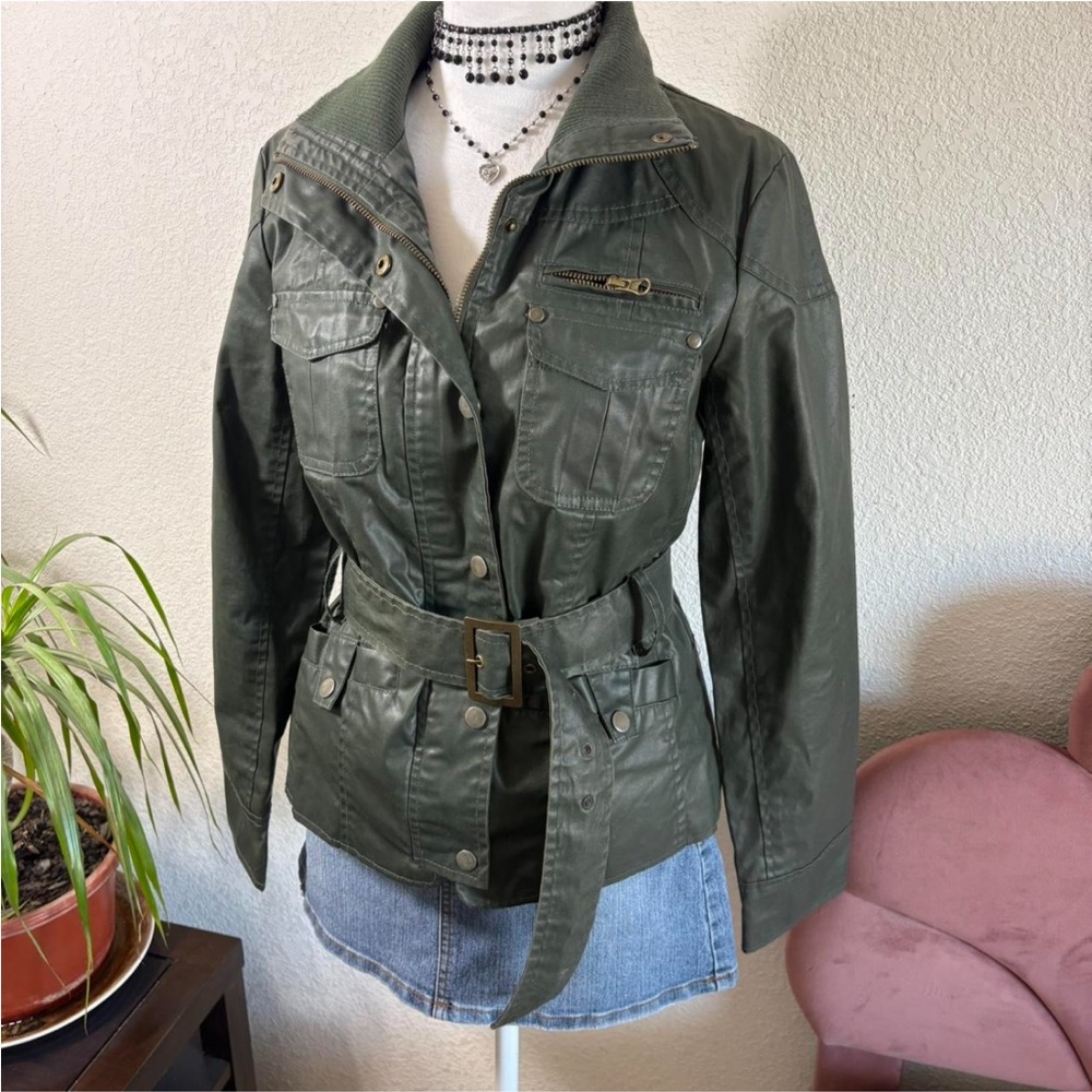 Y2K Miss London Dark Green Utility Jacket - Picture 3 of 8
